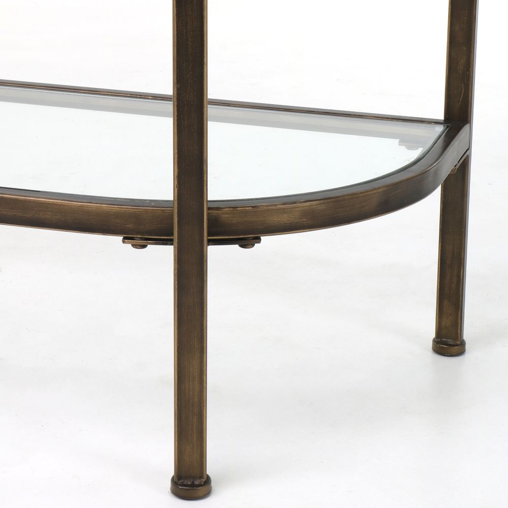 Palladium 120Cm Curved Glass Console Table Brass