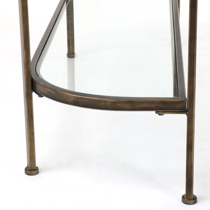 Palladium 120Cm Curved Glass Console Table Brass