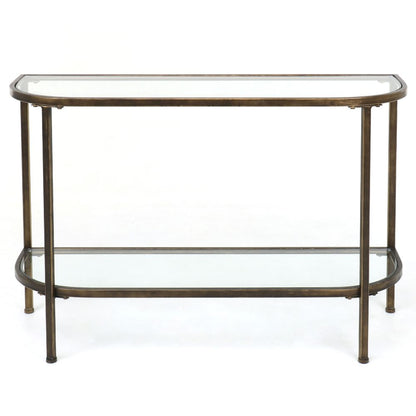 Palladium 120Cm Curved Glass Console Table Brass