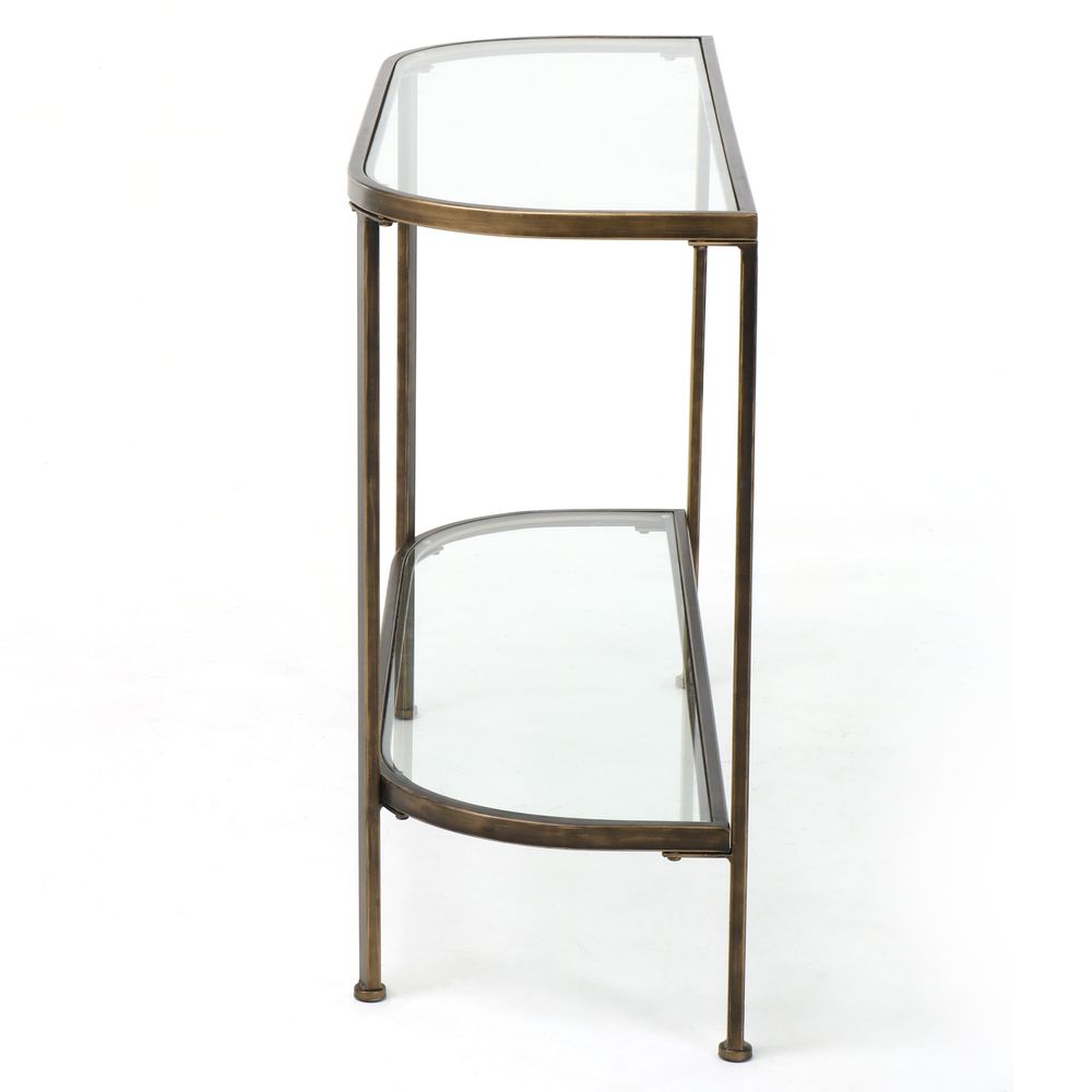 Palladium 120Cm Curved Glass Console Table Brass