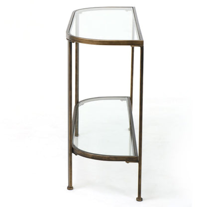 Palladium 120Cm Curved Glass Console Table Brass