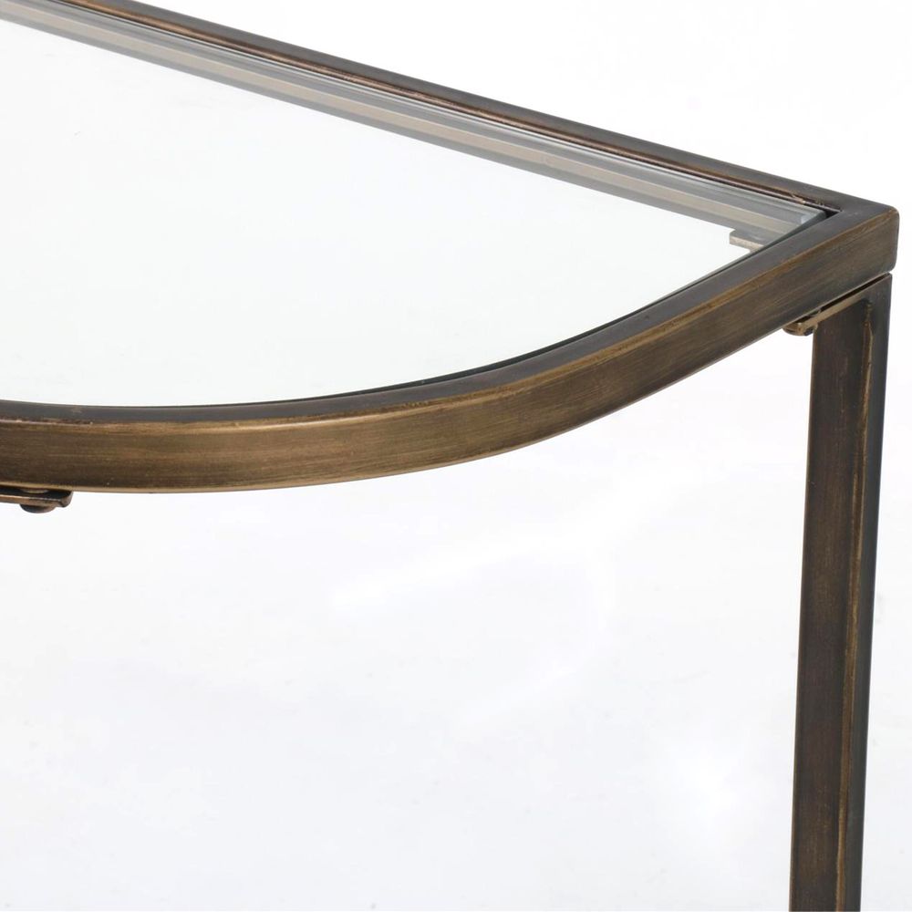 Palladium 120Cm Curved Glass Console Table Brass