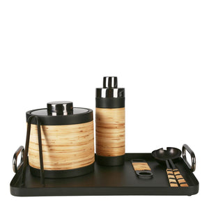 Plantation Cocktail Shaker Black & Rattan