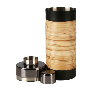 Plantation Cocktail Shaker Black & Rattan