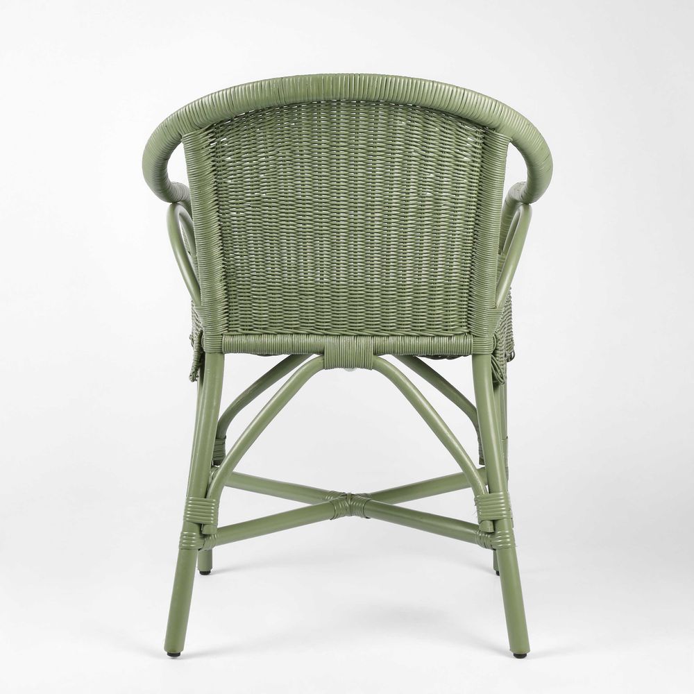 Belle Rattan Armchair Green