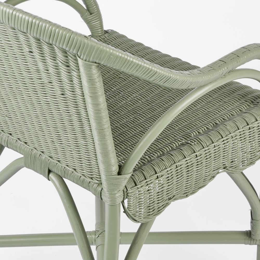 Belle Rattan Armchair Green