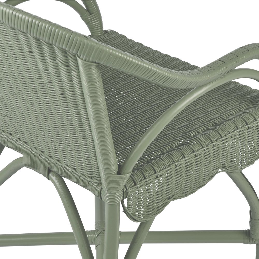 Belle Rattan Armchair Green