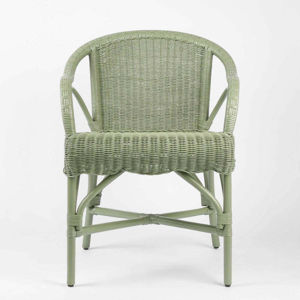 Belle Rattan Armchair Green