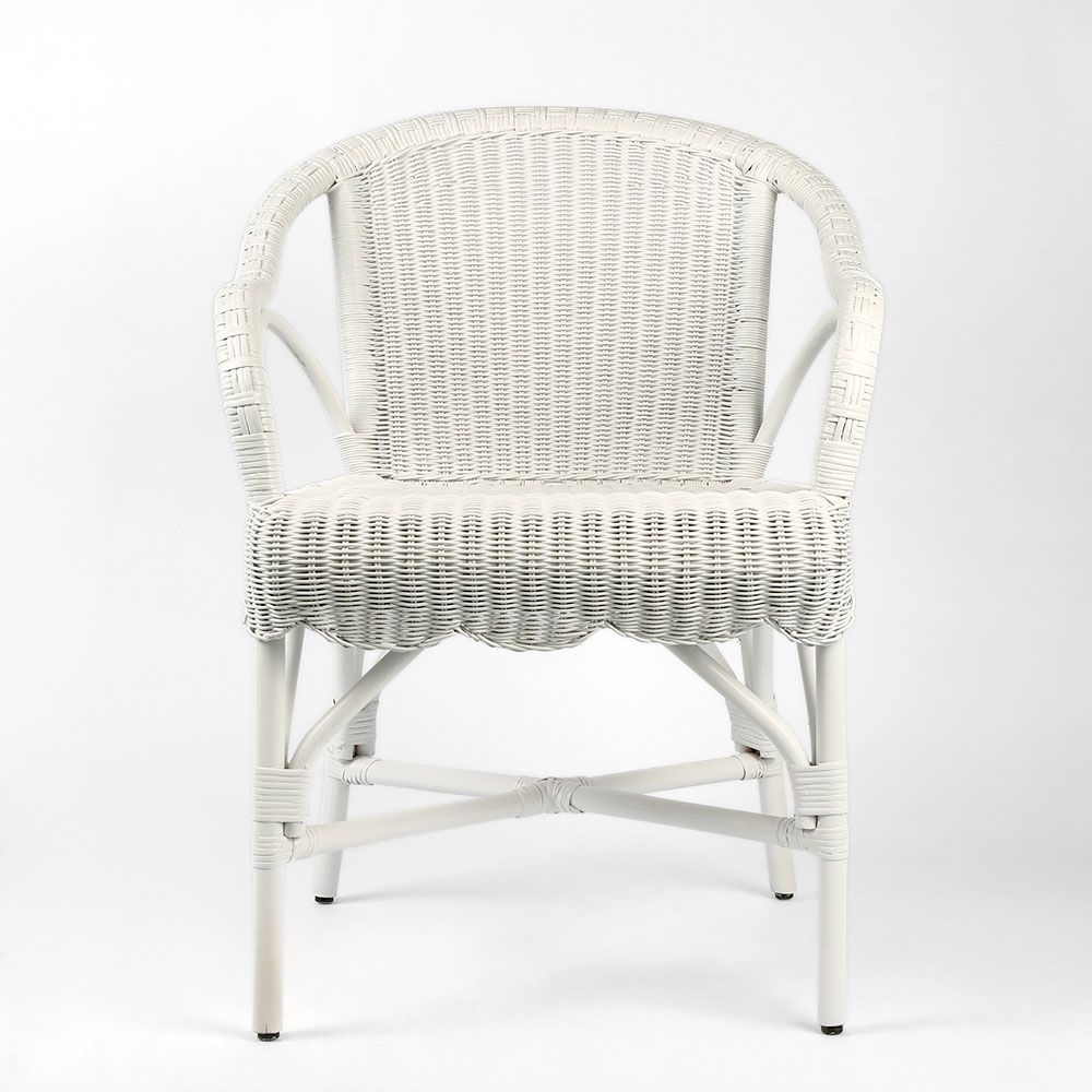 Belle Rattan Armchair White