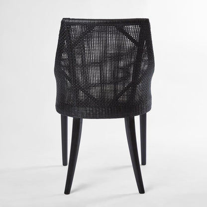 Charlotte Rattan Dining Chair Black