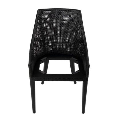 Charlotte Rattan Dining Chair Black