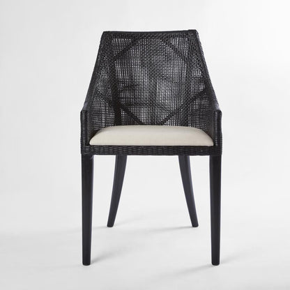 Charlotte Rattan Dining Chair Black