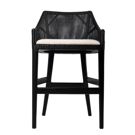 Charlotte Rattan Counter Stool Black