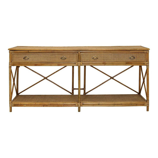 Cayman Large 2 Draw Rattan Console