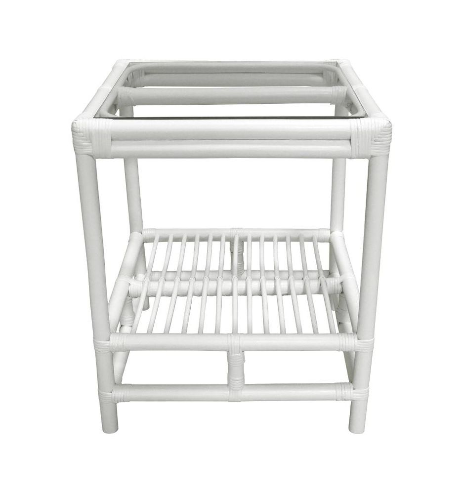 Havana Rattan Side Table White