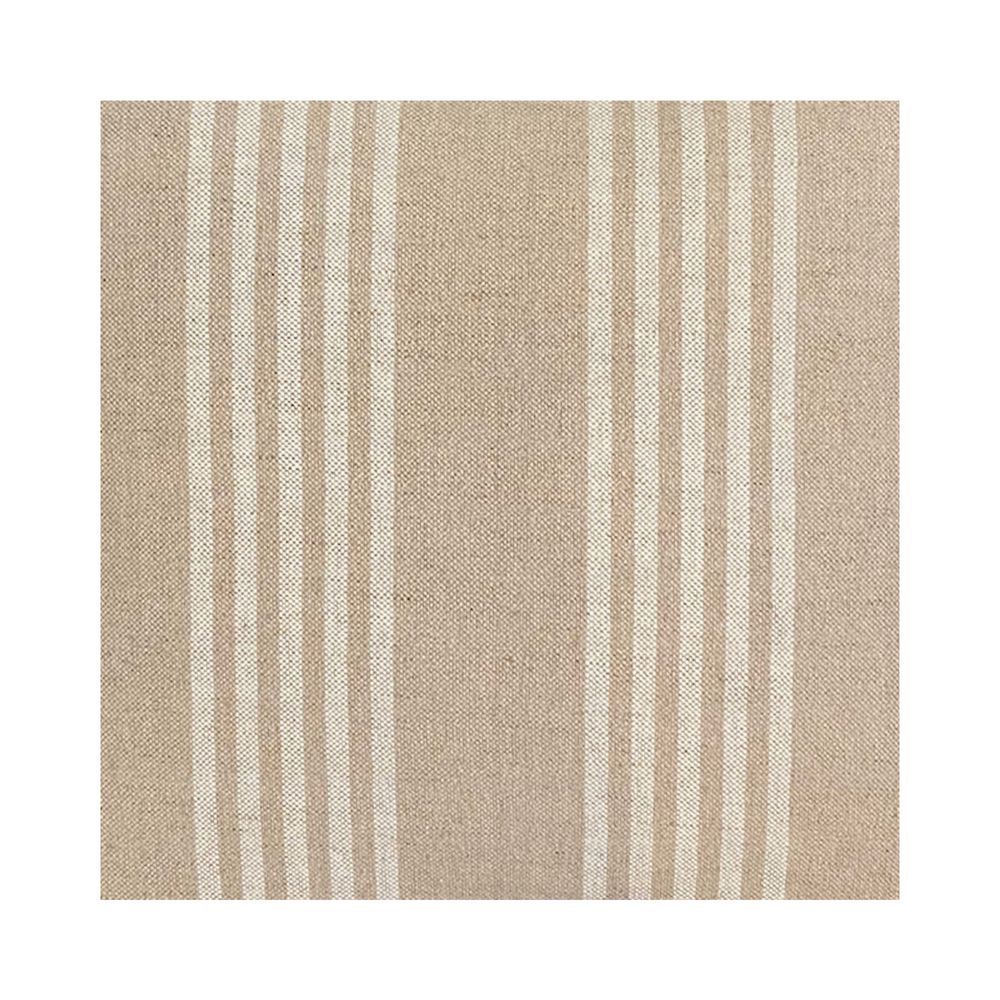 55Cm Cushion Natural Beige With Thin Cream Stripes