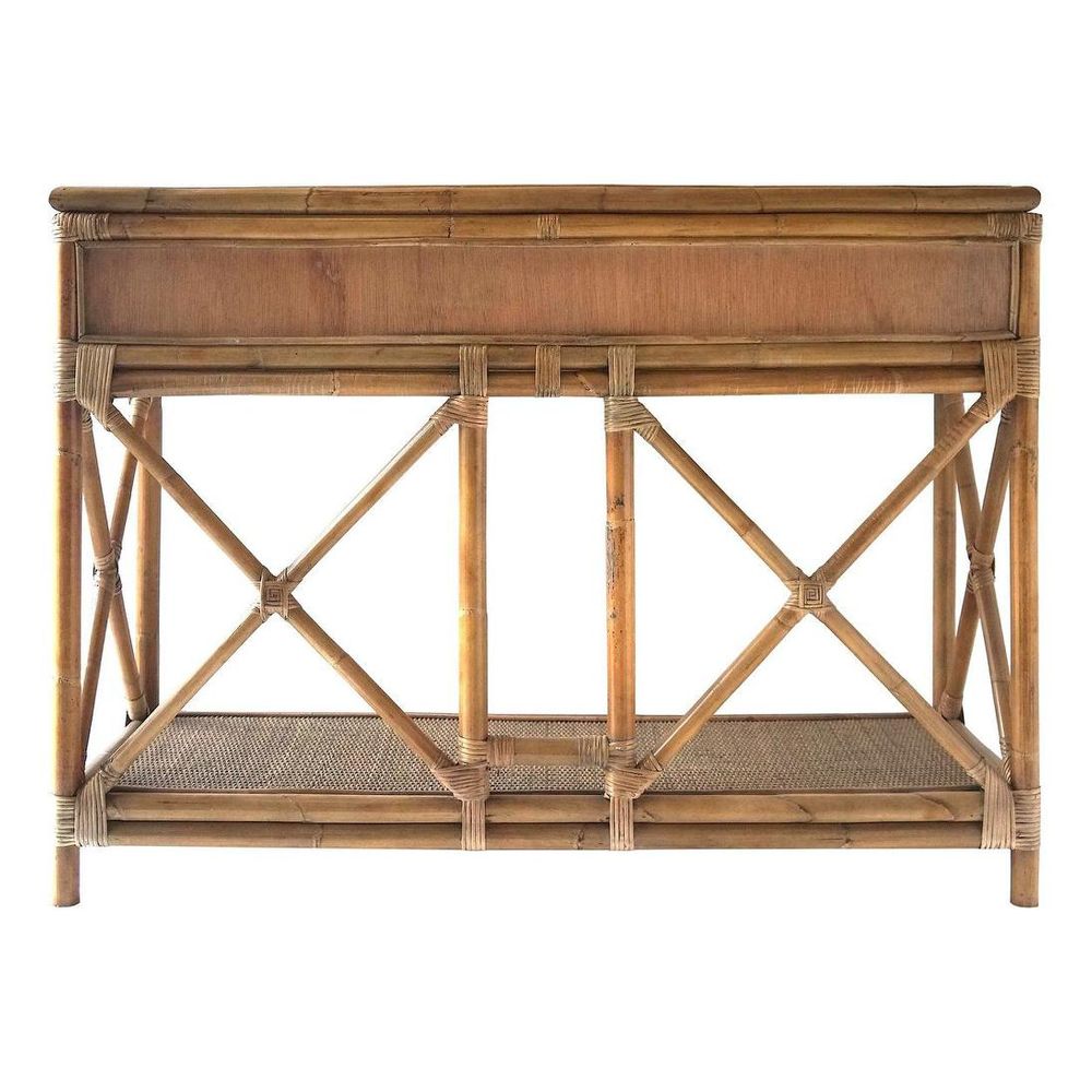 Cayman Rattan 2 Drawer Hamptons Console
