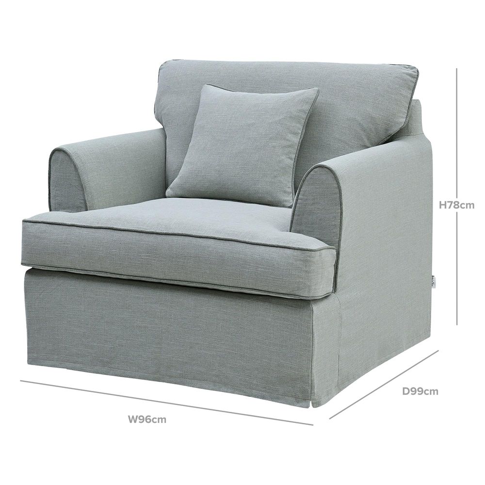 Slip Cover Only - Byron Hamptons Armchair Sage