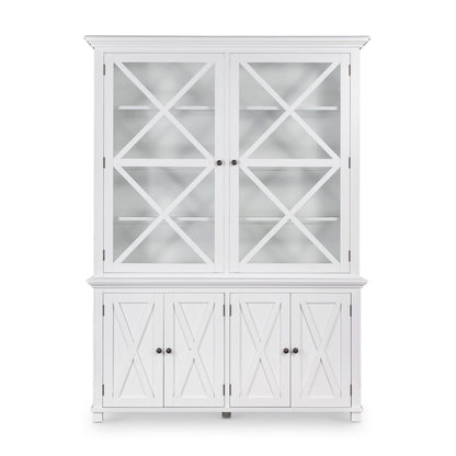 Sorrento Large Glass Door Hamptons Cabinet White