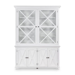 Sorrento Large Glass Door Hamptons Cabinet White