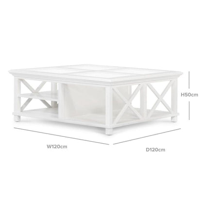 Sorrento Hamptons Square 120Cm Coffee Table White
