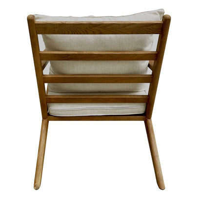 Ash Wood Timber Chair W/Natural Cushions Linen Blend