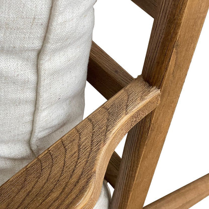 Ash Wood Timber Chair W/Natural Cushions Linen Blend