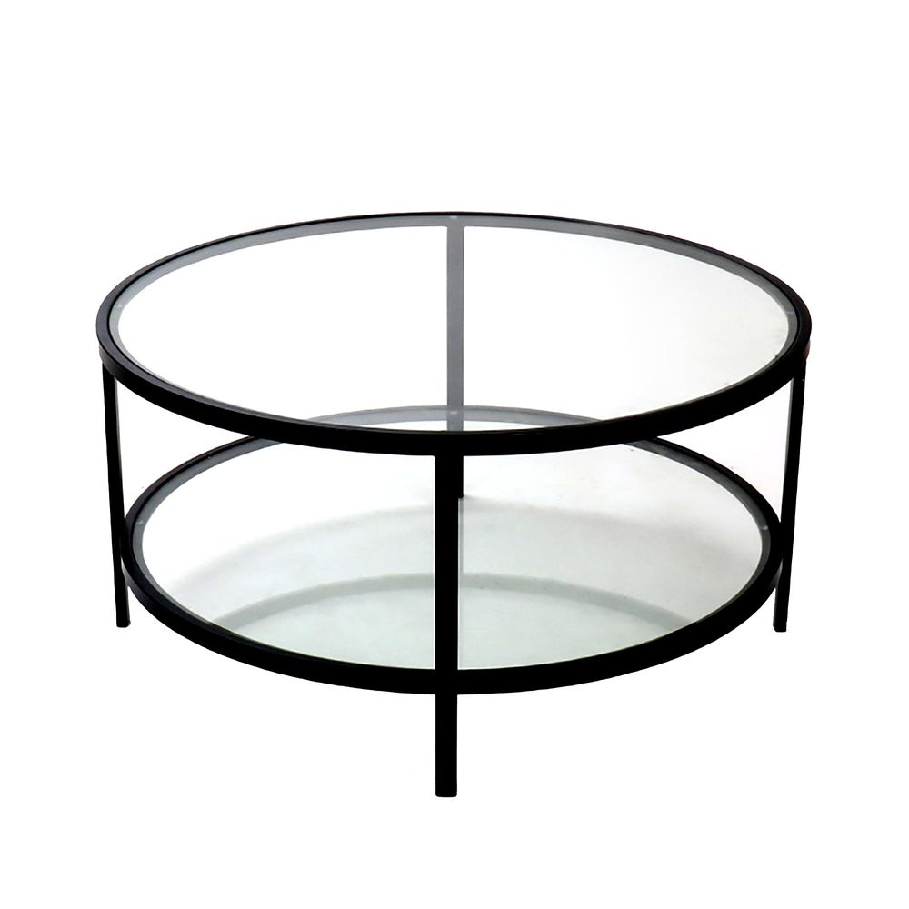 Palladium Black Iron & Glass Coffee Table