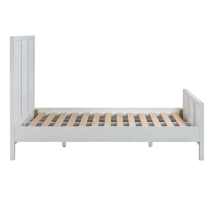 Santorini Hamptons Timber/Rattan Double Bed White