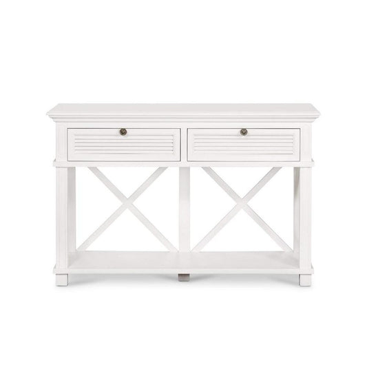 West Beach 2 Drawer Hamptons 130Cm Console White