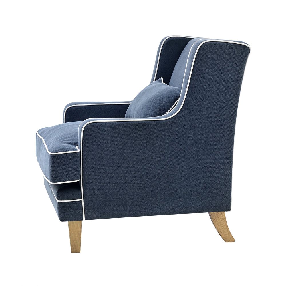 Bondi Hamptons Armchair Navy W/White Piping