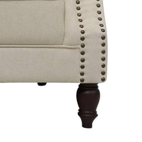 Vaucluse 3 Seat Hamptons Buttoned Sofa Beige Linen Blend