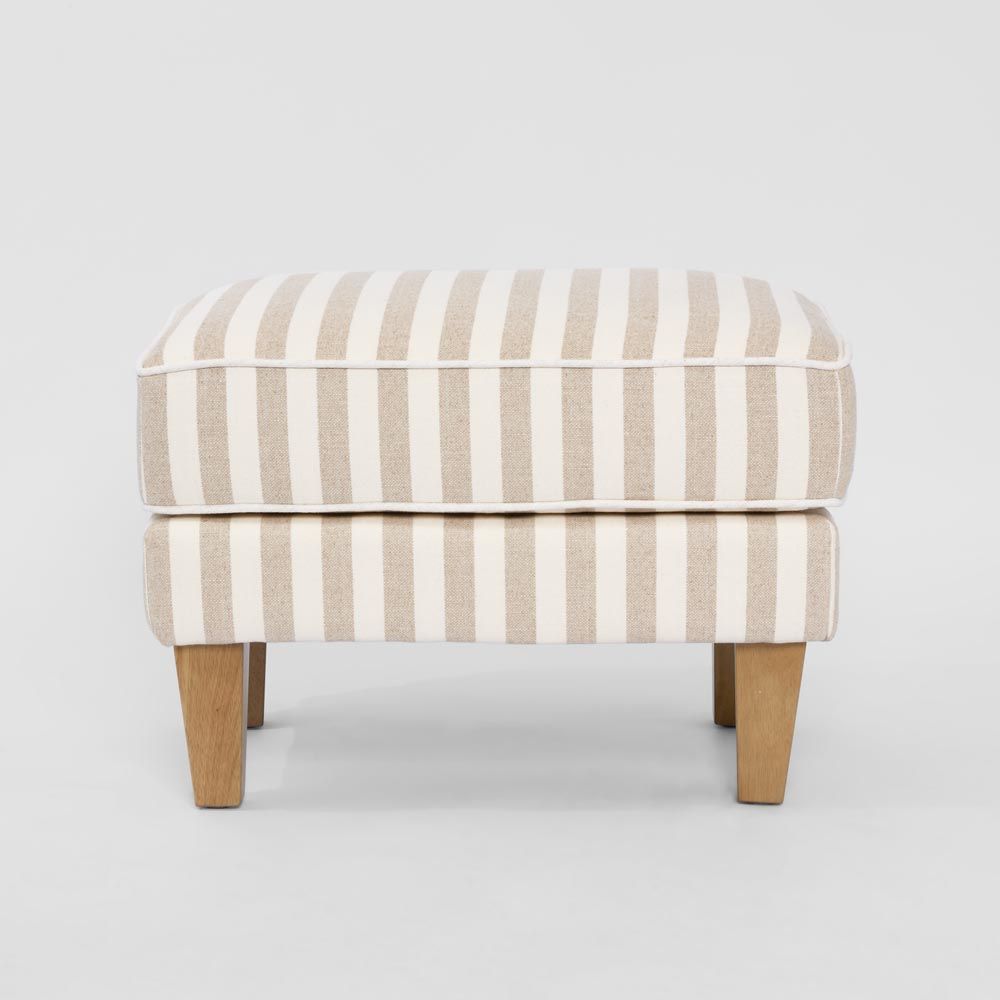 Bondi Hamptons Ottoman Natural Stripe