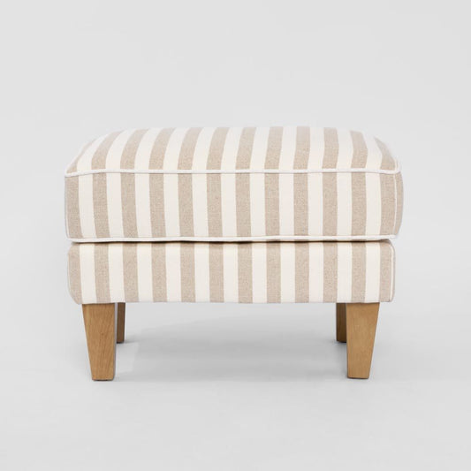 Bondi Hamptons Ottoman Natural Stripe
