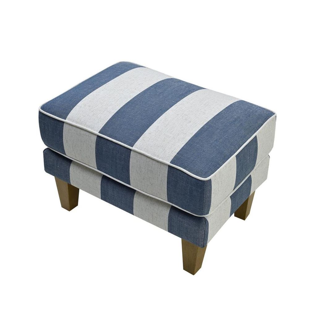 Bondi Hamptons Ottoman Denim/Cream Stripe