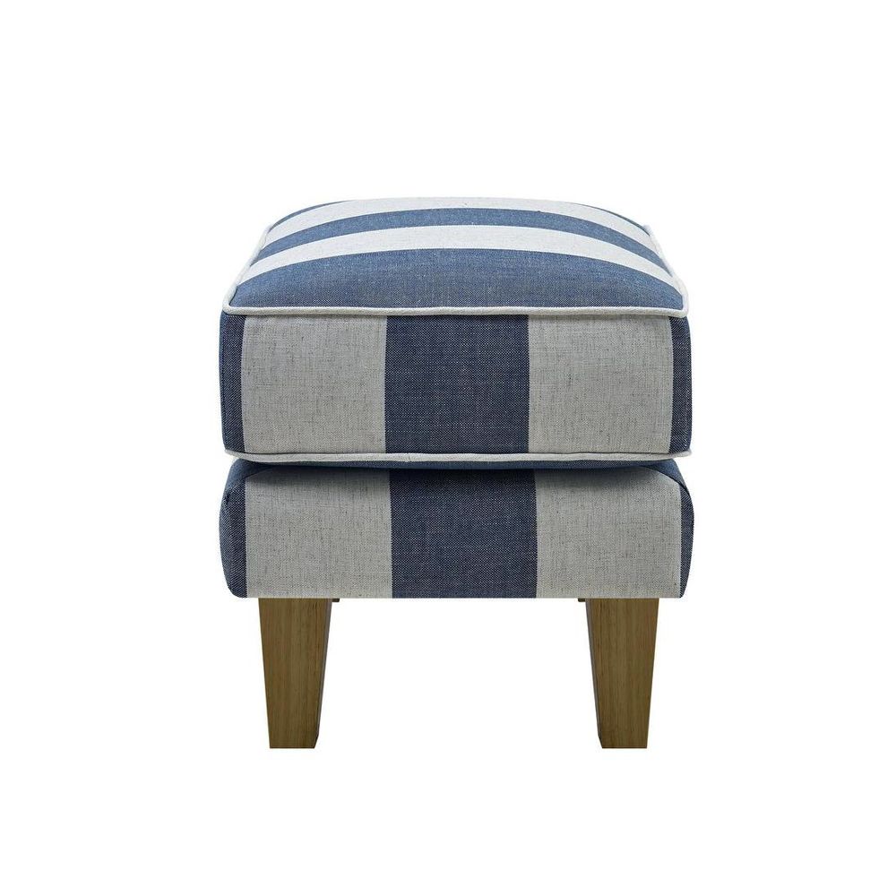 Bondi Hamptons Ottoman Denim/Cream Stripe