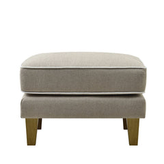 Bondi Hamptons Ottoman Natural W/White Piping