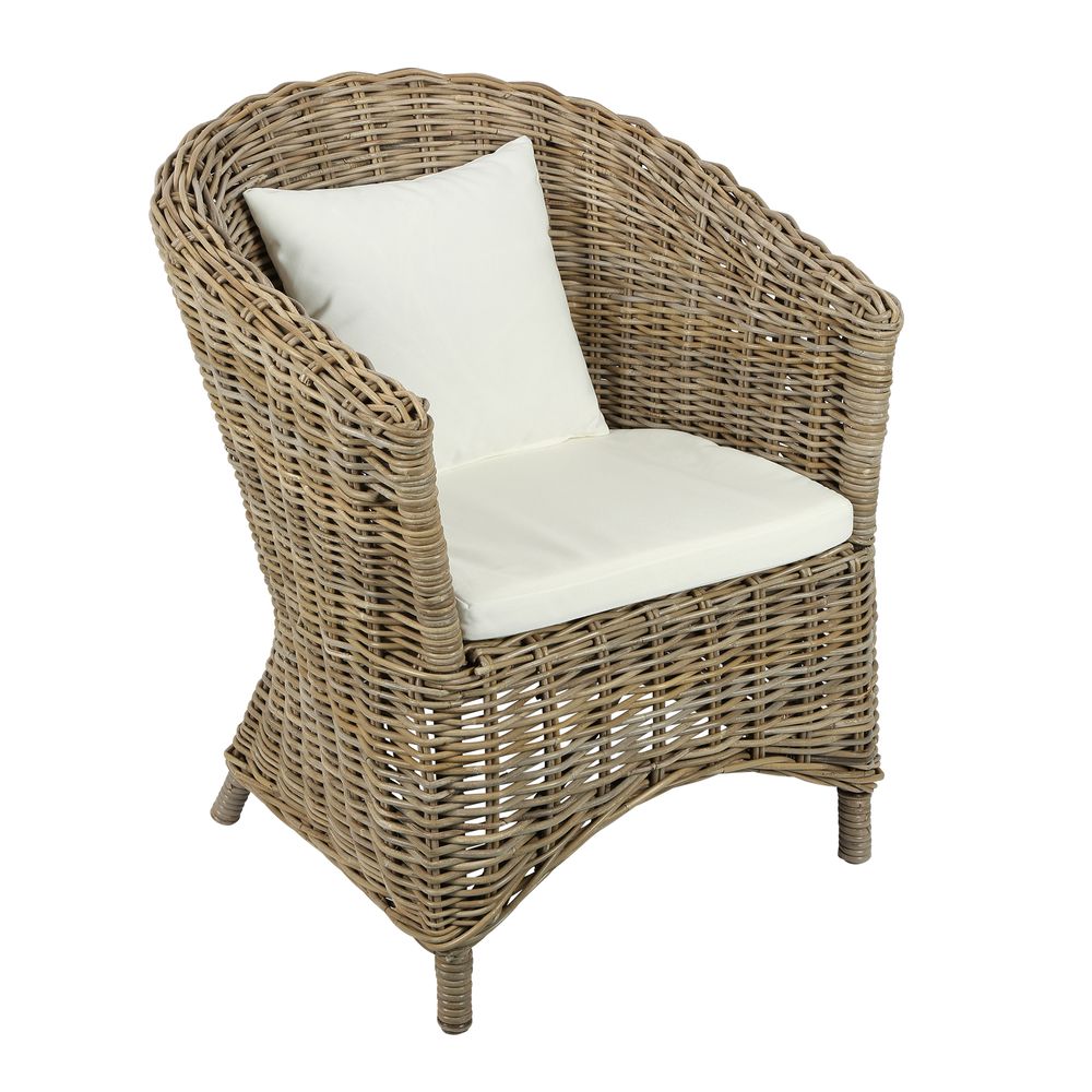 Nova Rattan Chair With Cushion -Outdoor Undercover