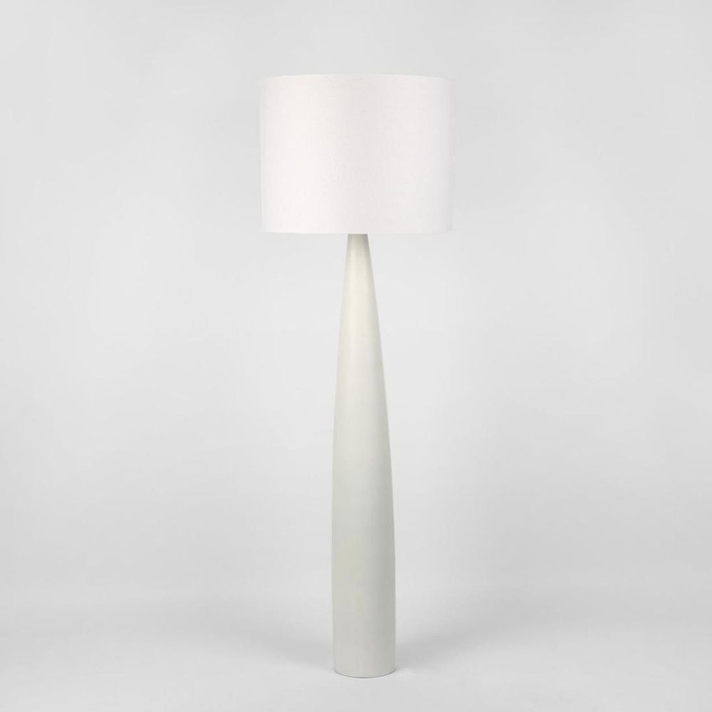 Samson Floor Lamp Base White With Shade White
