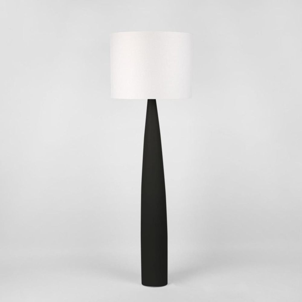 Samson Floor Lamp Black Base With White Shade