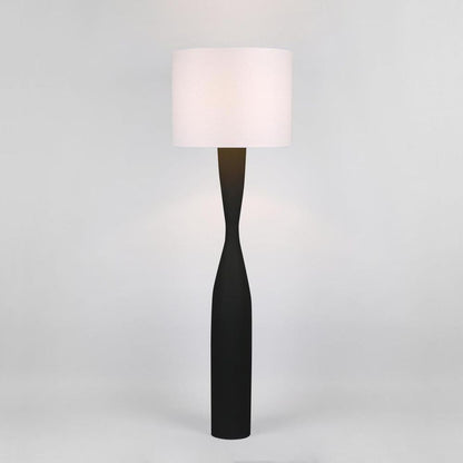 Callum Floor Lamp Base Black With White Shade