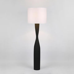 Callum Floor Lamp Base Black With White Shade
