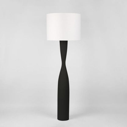 Callum Floor Lamp Base Black With White Shade