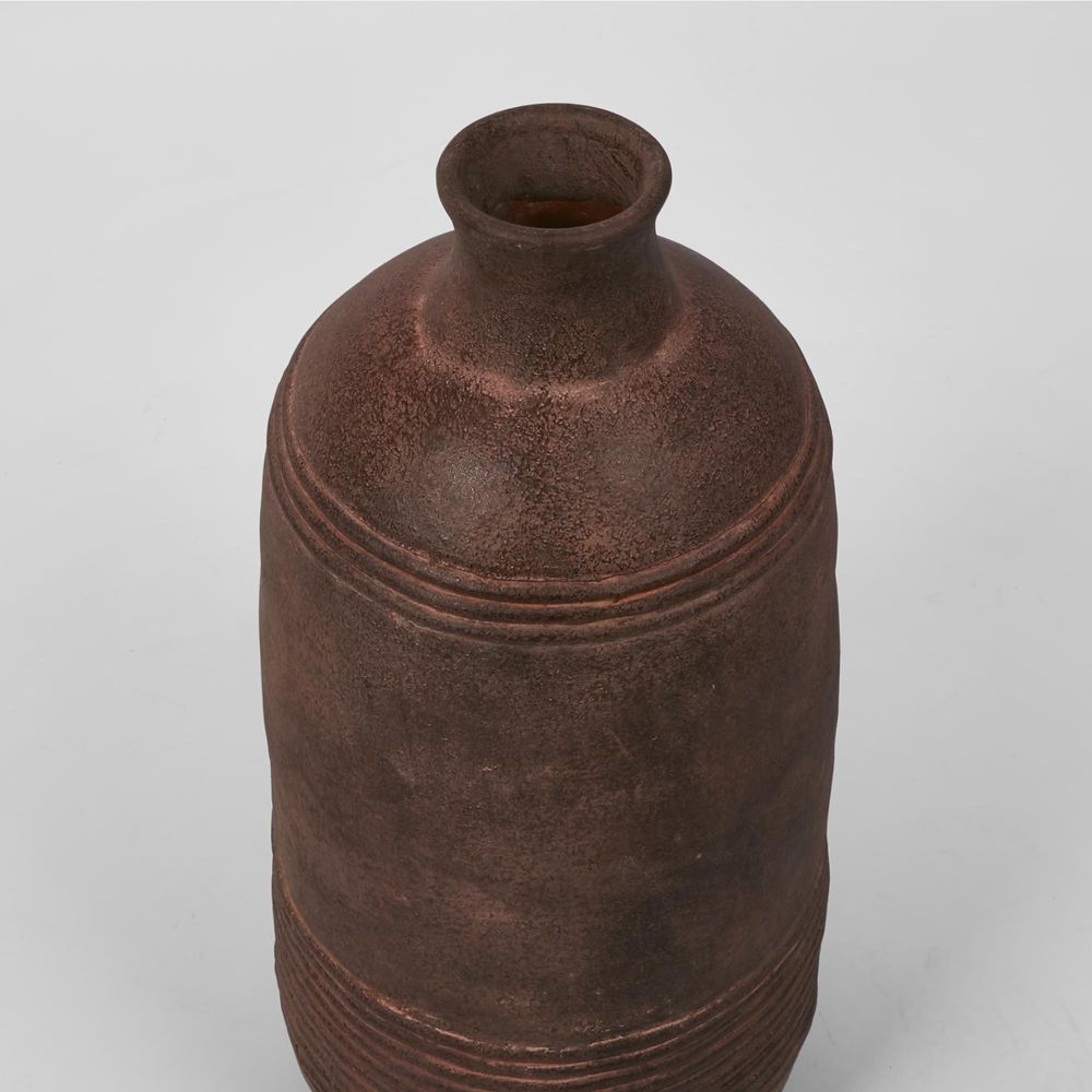 Novo Terracotta Tall Vase Dark Brown