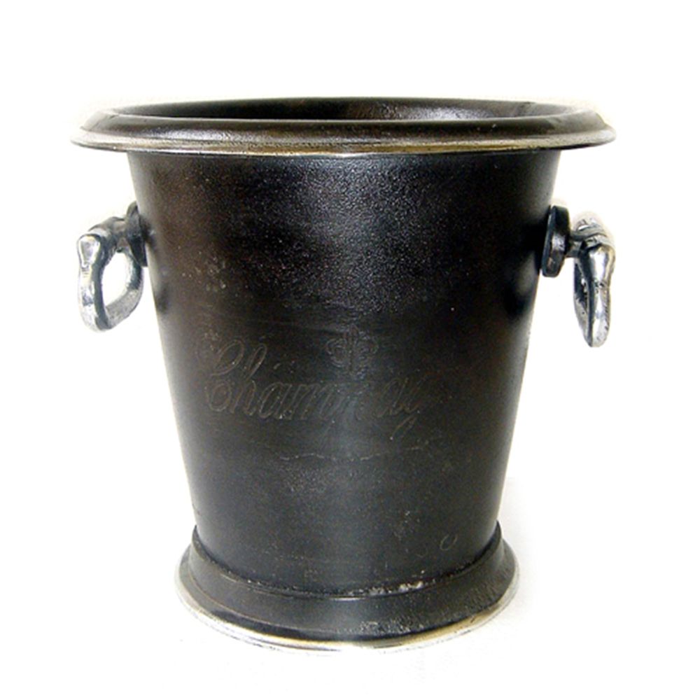 Round Ice Bucket With Handles Dark Brass