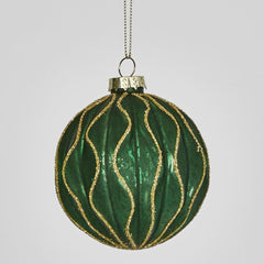 Wave Glass Baubles (Set Of 6)