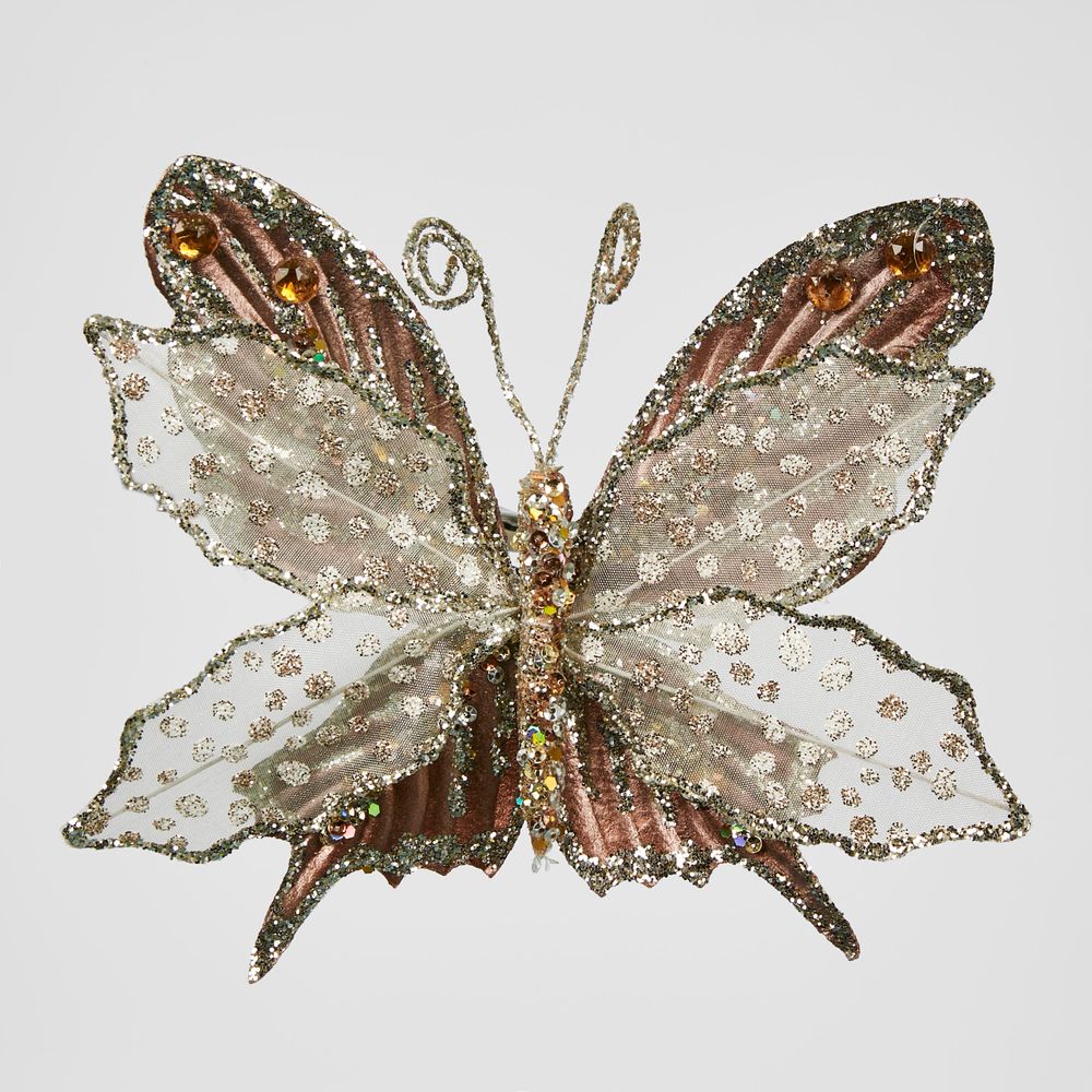 Andou Champagne Clip On Butterfly