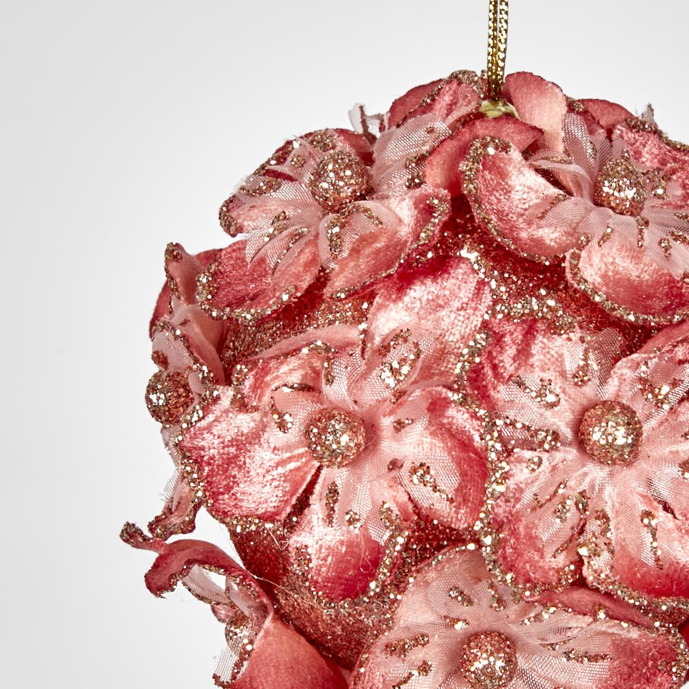 Hydrangea Hanging Ball Ornament Pink