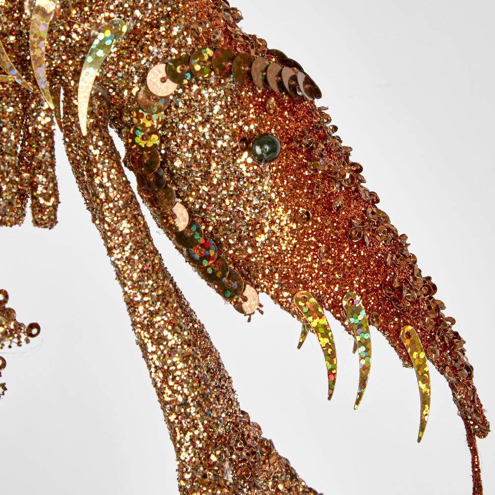 Lester Glitter Prawn Ornament Bronze