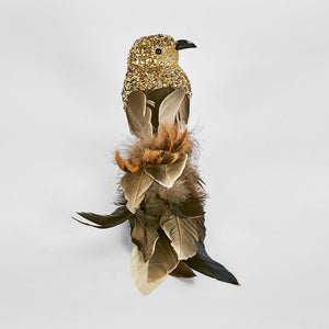 Karash Glitter Clip On Bird Gold